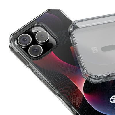 Black Impact MagSafe Phone Case for iPhone - Cobalt Crimson Flux