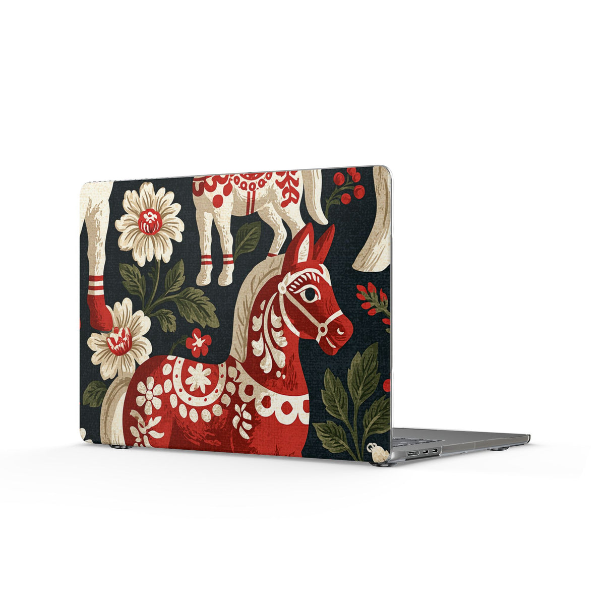 Nordic Dala Meadow · Clear Hard Case for MacBook · Red