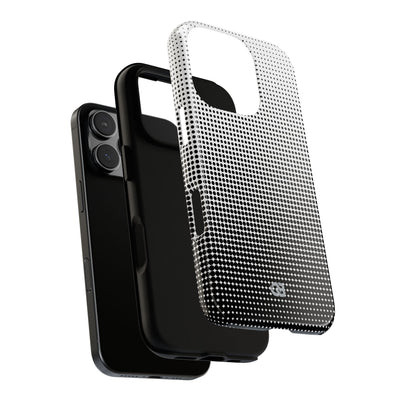 Black Tough Phone Case for iPhone - Obsidian Halftone Flux