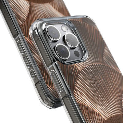 Rose Gilded Fan · Clear Impact Magnetic Phone Case for iPhone · Gold