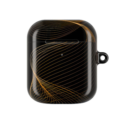 Golden Contour Flow · Hard Case for AirPods & AirPods Pro · Black