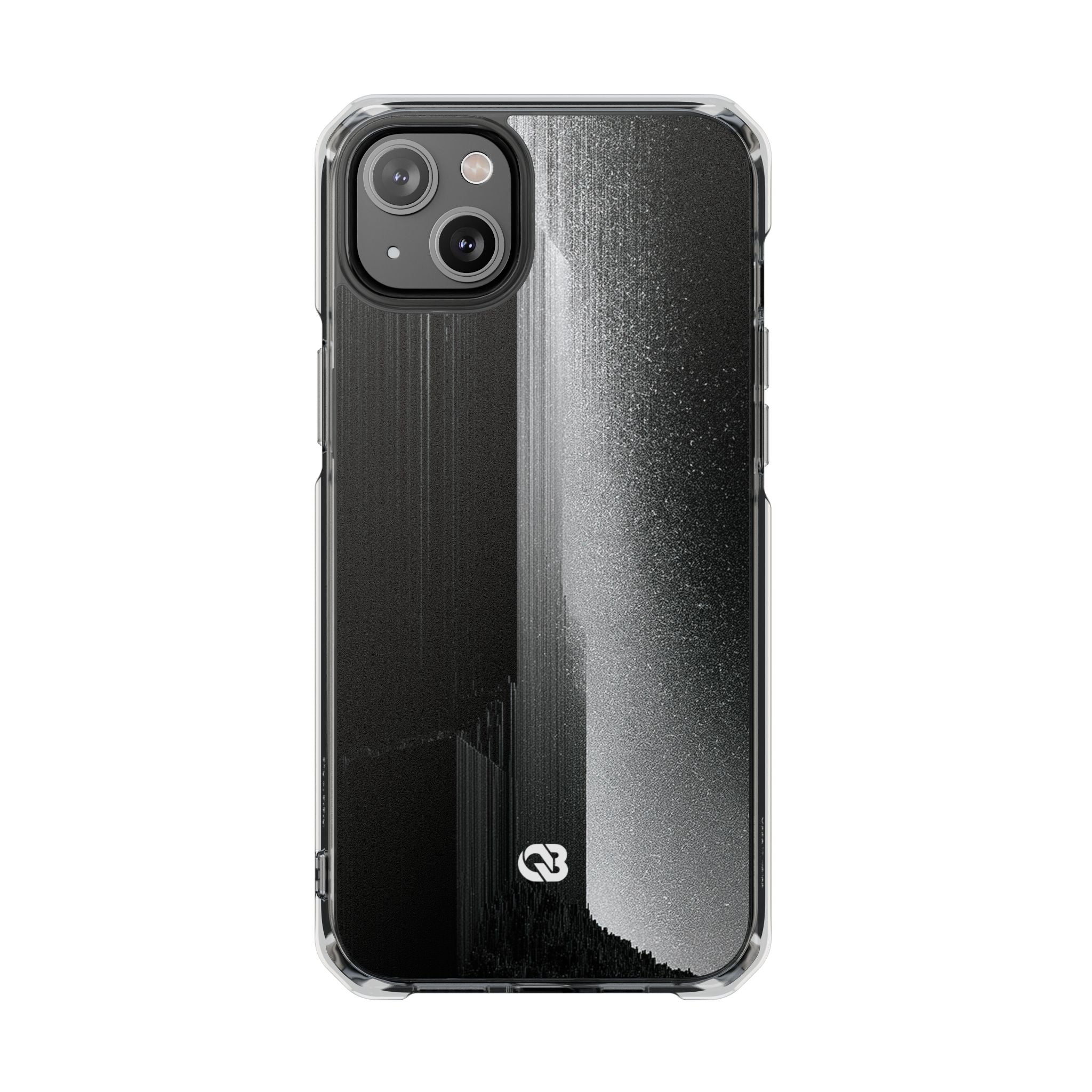 Black Impact MagSafe Phone Case for iPhone - Brutalist Pixel Monolith