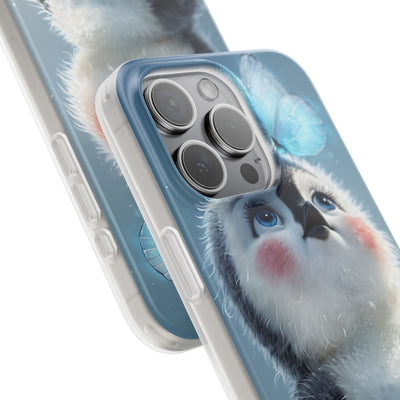 Frosty Penguin Glow · Soft Phone Case for iPhone