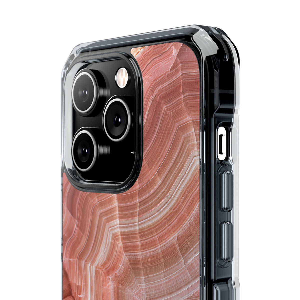 Blushing Rose Strata · Clear Impact Magnetic Phone Case for iPhone · Pink