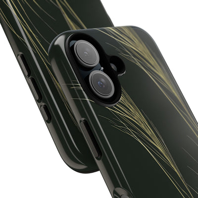 Green Tough Phone Case for iPhone - Midnight Gilded Grass