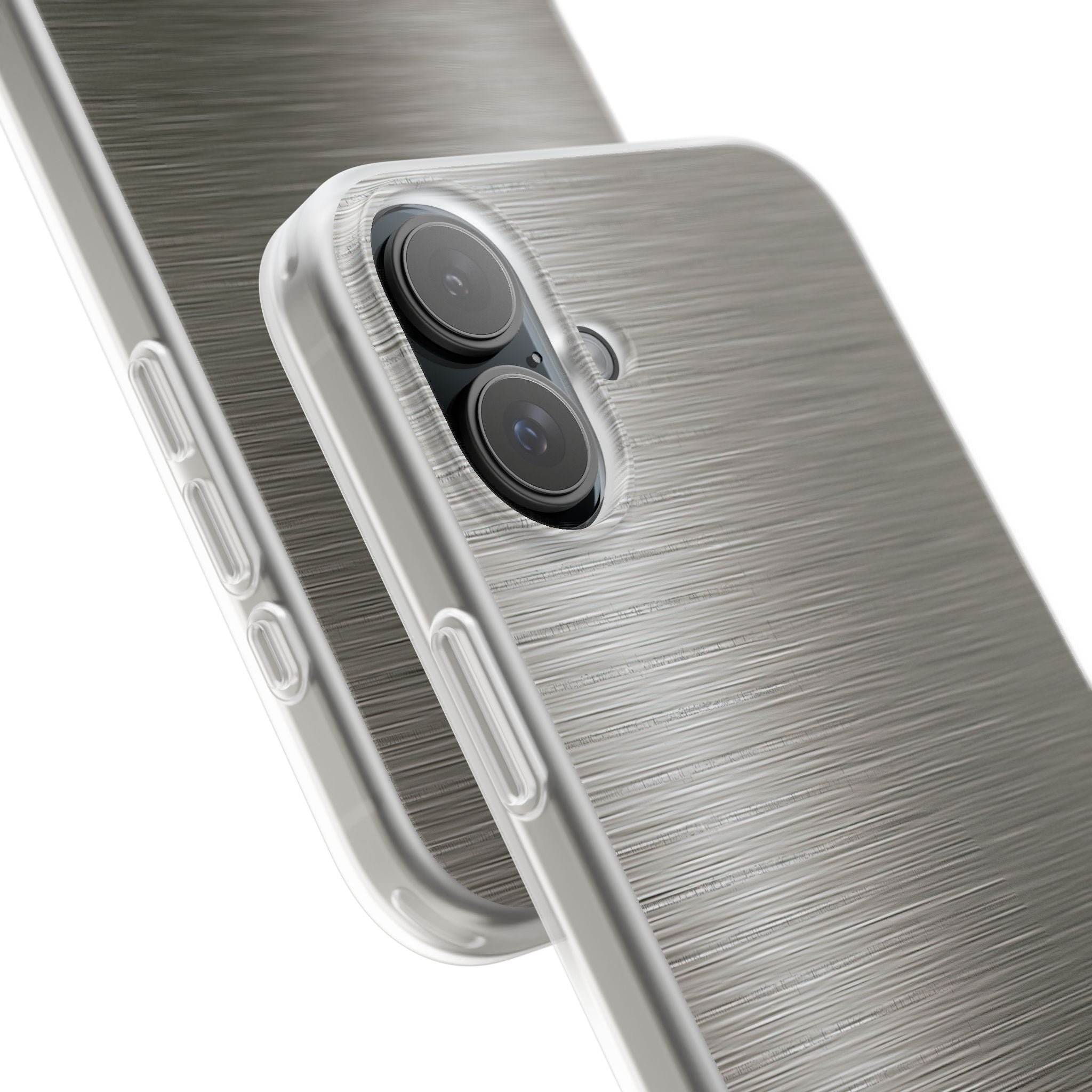 Grey Lite Phone Case for iPhone - Brushed Industrial Steel