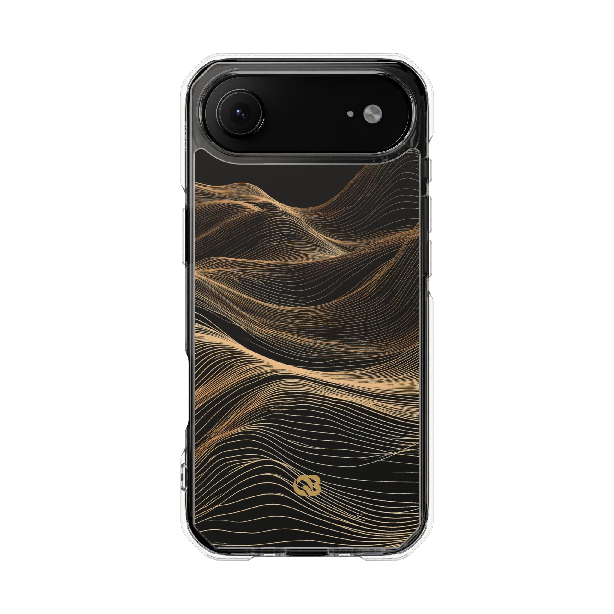 Black Impact MagSafe Phone Case for iPhone - Copper Topo Ridge