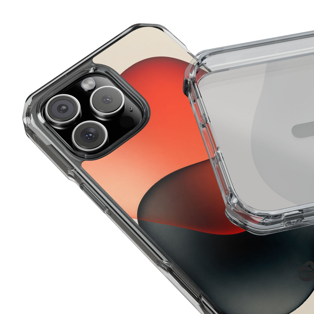 Translucent Crimson Form · Clear Impact Magnetic Phone Case for iPhone · Red