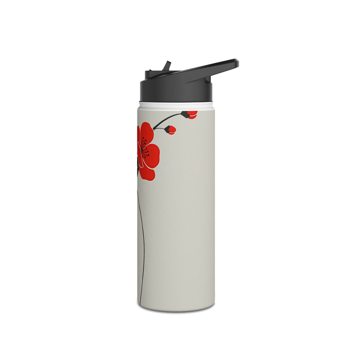 Scarlet Bloom Minimal · Insulated Water Bottle · Red