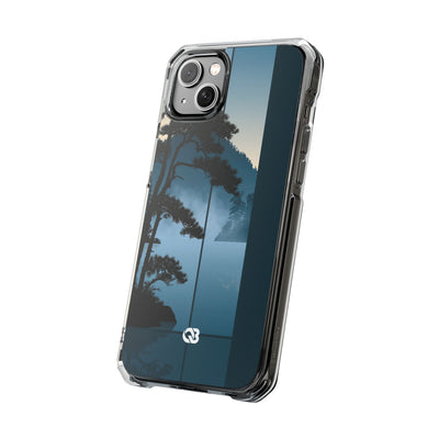 Misty Pine Horizon · Clear Impact Magnetic Phone Case for iPhone ·  Teal