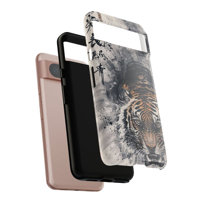 Fierce Ink Tiger · Tough Phone Case for Pixel ·  Beige