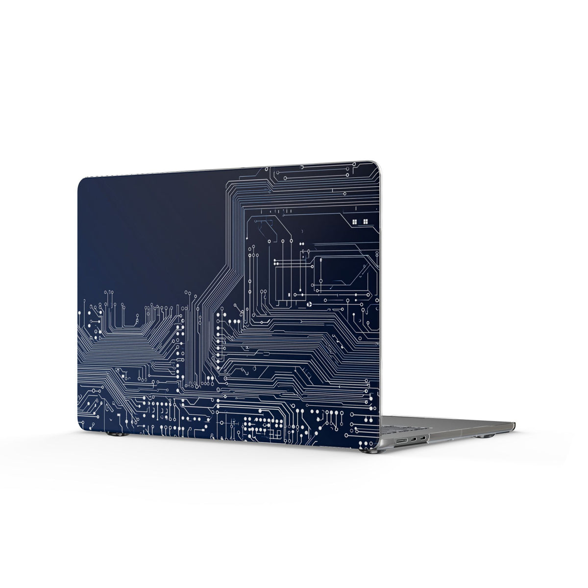 Circuit Board Clear MacBook Case — Tech Pattern Laptop Cover