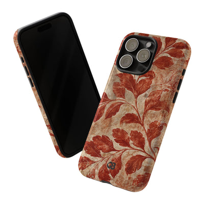 Terracotta Botanical Fresco · Tough Phone Case for iPhone · Red