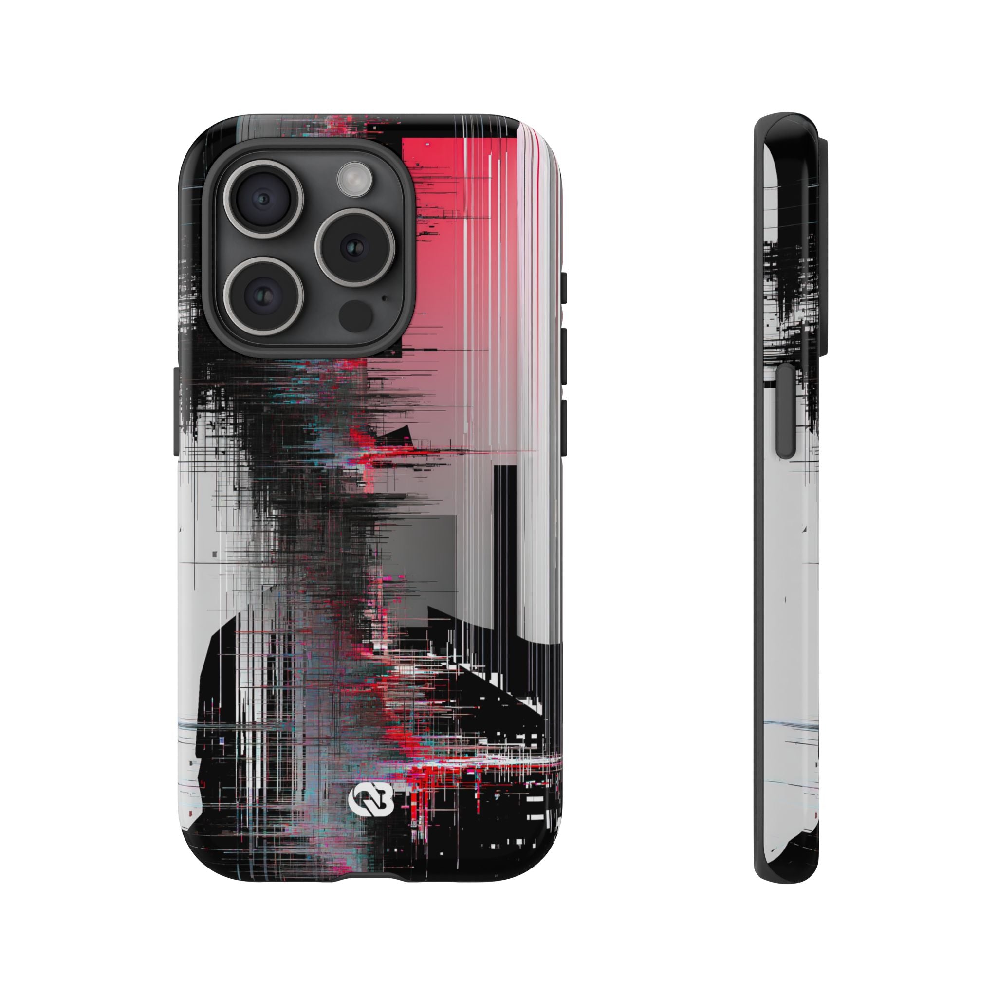Black Tough Phone Case for iPhone - Crimson Data Leak