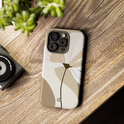 Beige Tough Phone Case for iPhone - Sage Linen Magnolia