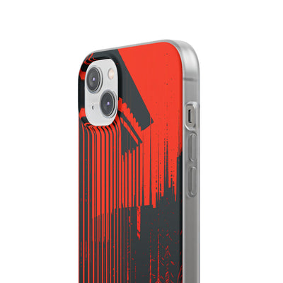 Red Lite Phone Case for iPhone - Crimson Brutalist Distortion