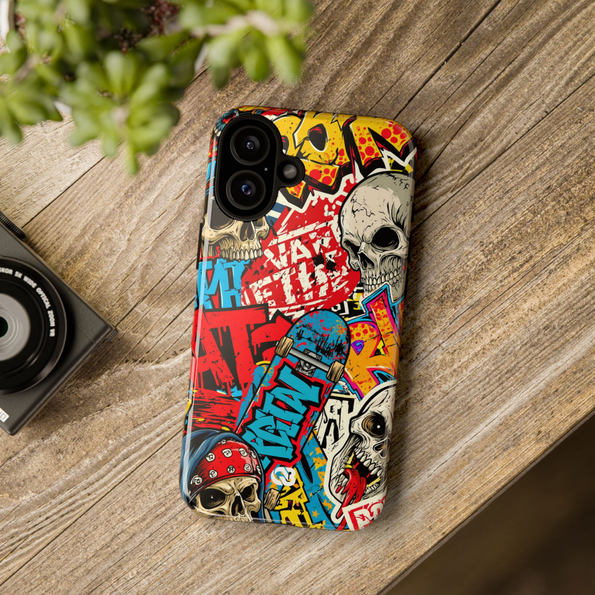 Skate Skull Riot · Tough Phone Case for iPhone · Red