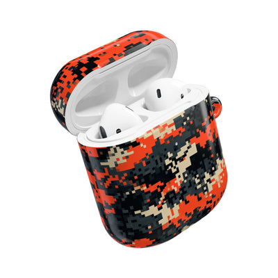 Signal Pixel Camo · Hard Case for AirPods & AirPods Pro · Orange