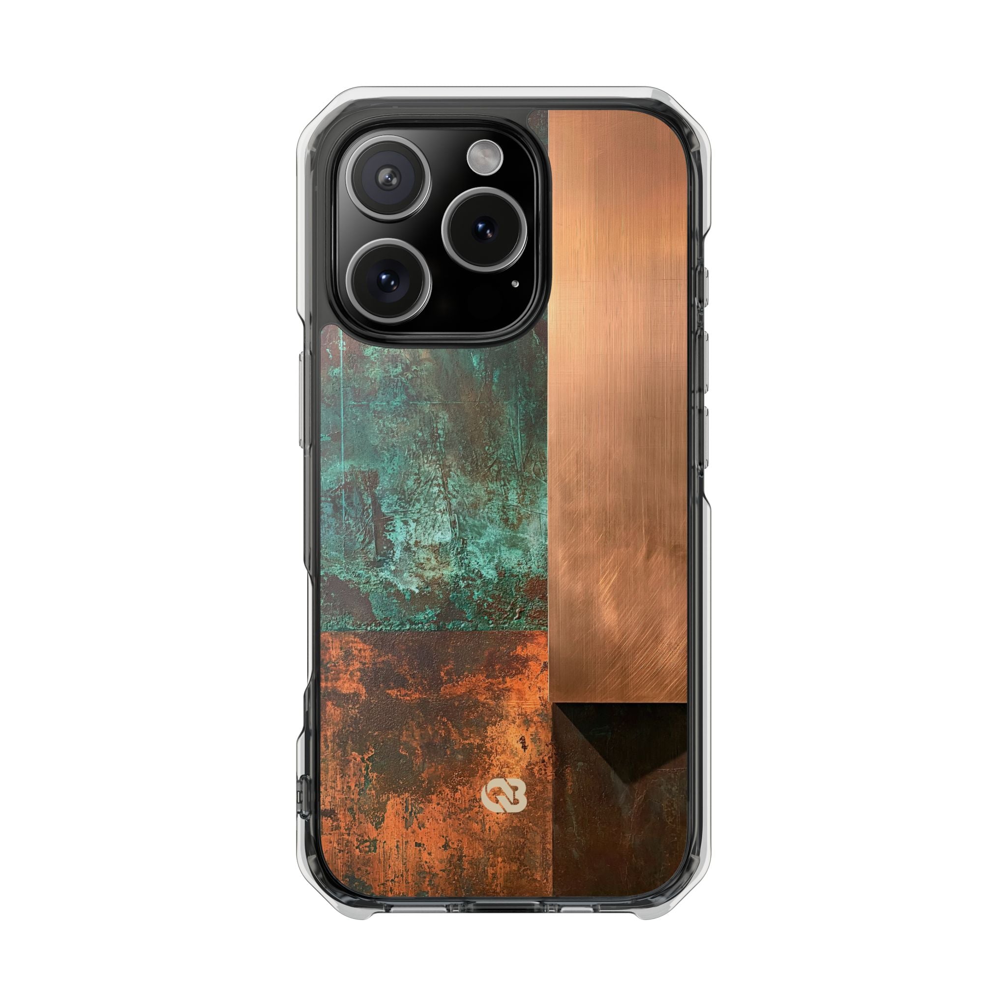 Teal Impact MagSafe Phone Case for iPhone - Verdigris Copper Slab