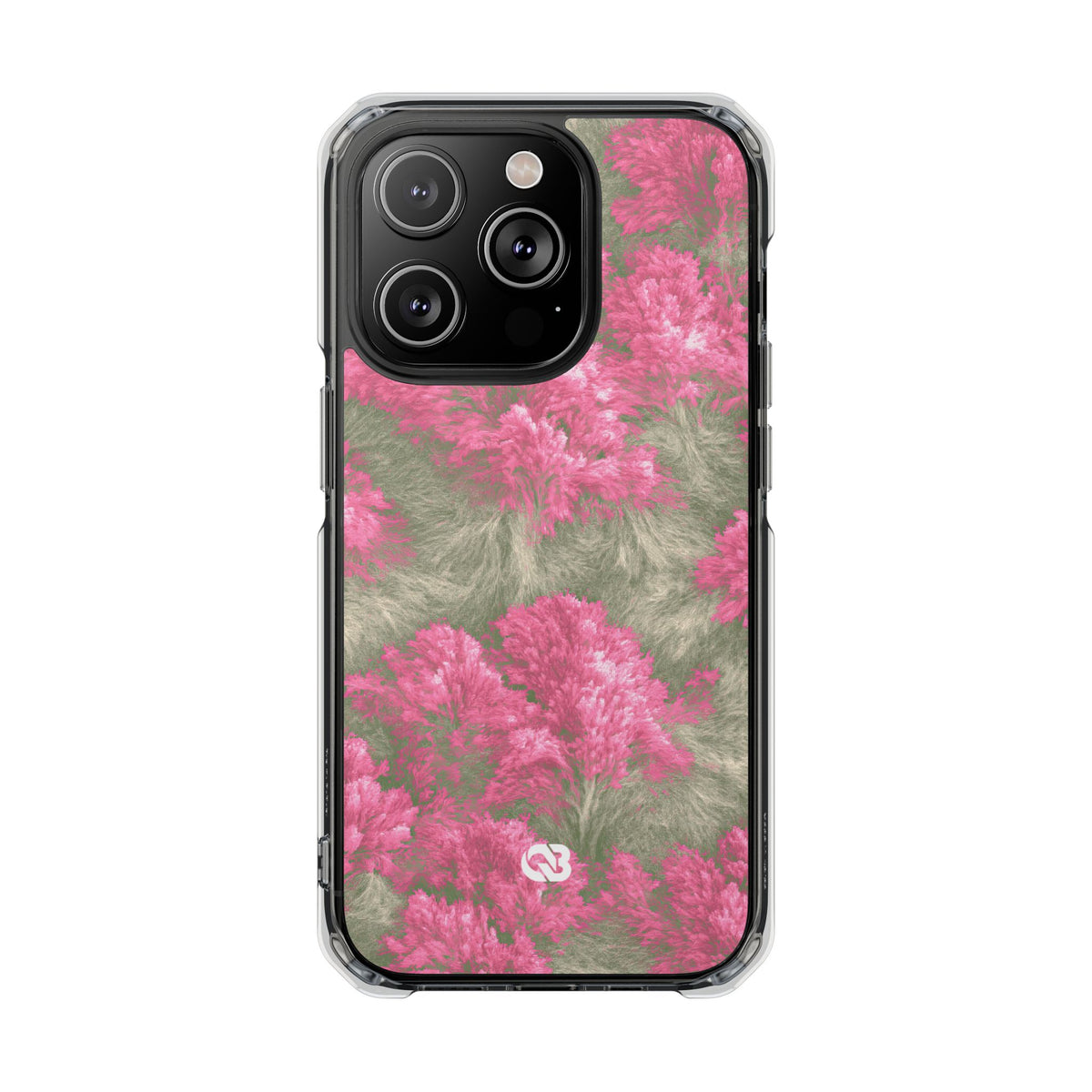 Digital Blossom · Clear Impact Magnetic Phone Case for iPhone · Pink
