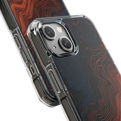 Black Impact MagSafe Phone Case for iPhone - Volcanic Basalt Map