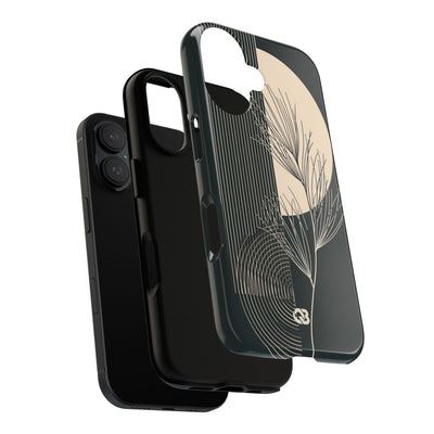 Black Tough Phone Case for iPhone - Obsidian Sand Willow
