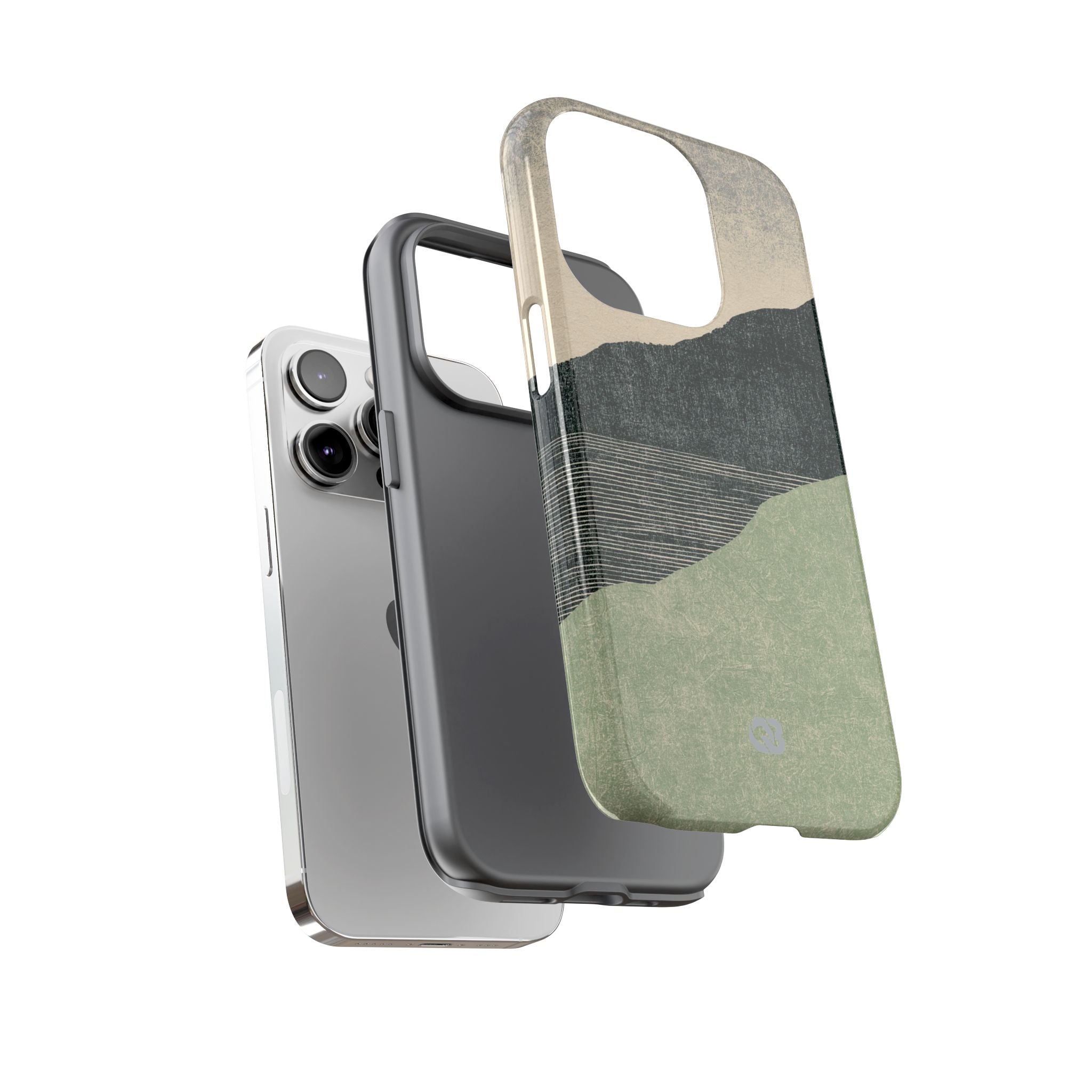Green Tough Phone Case for iPhone - Moss Ridge Grain
