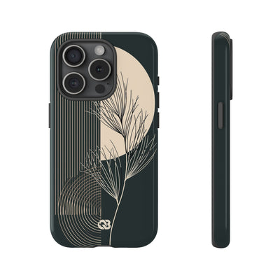 Black Tough Phone Case for iPhone - Obsidian Sand Willow