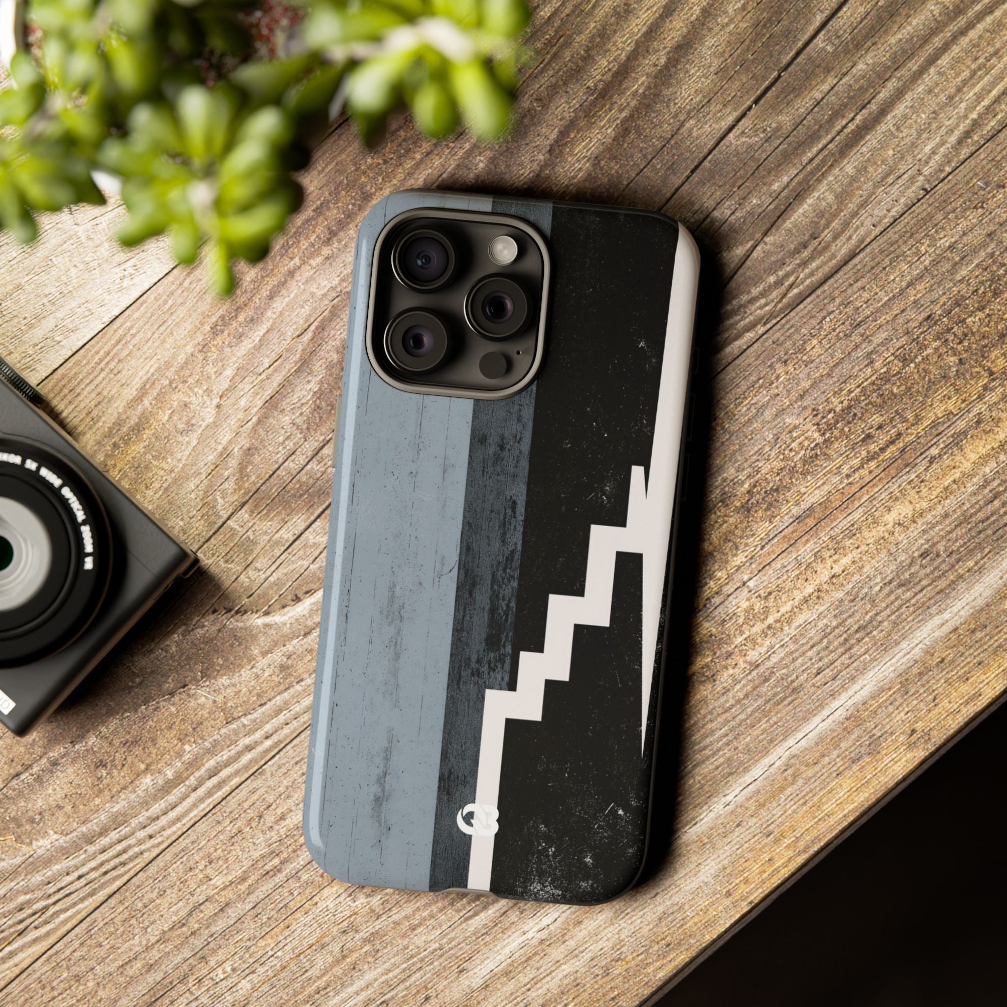 Grey Tough Phone Case for iPhone - Industrial Concrete Void