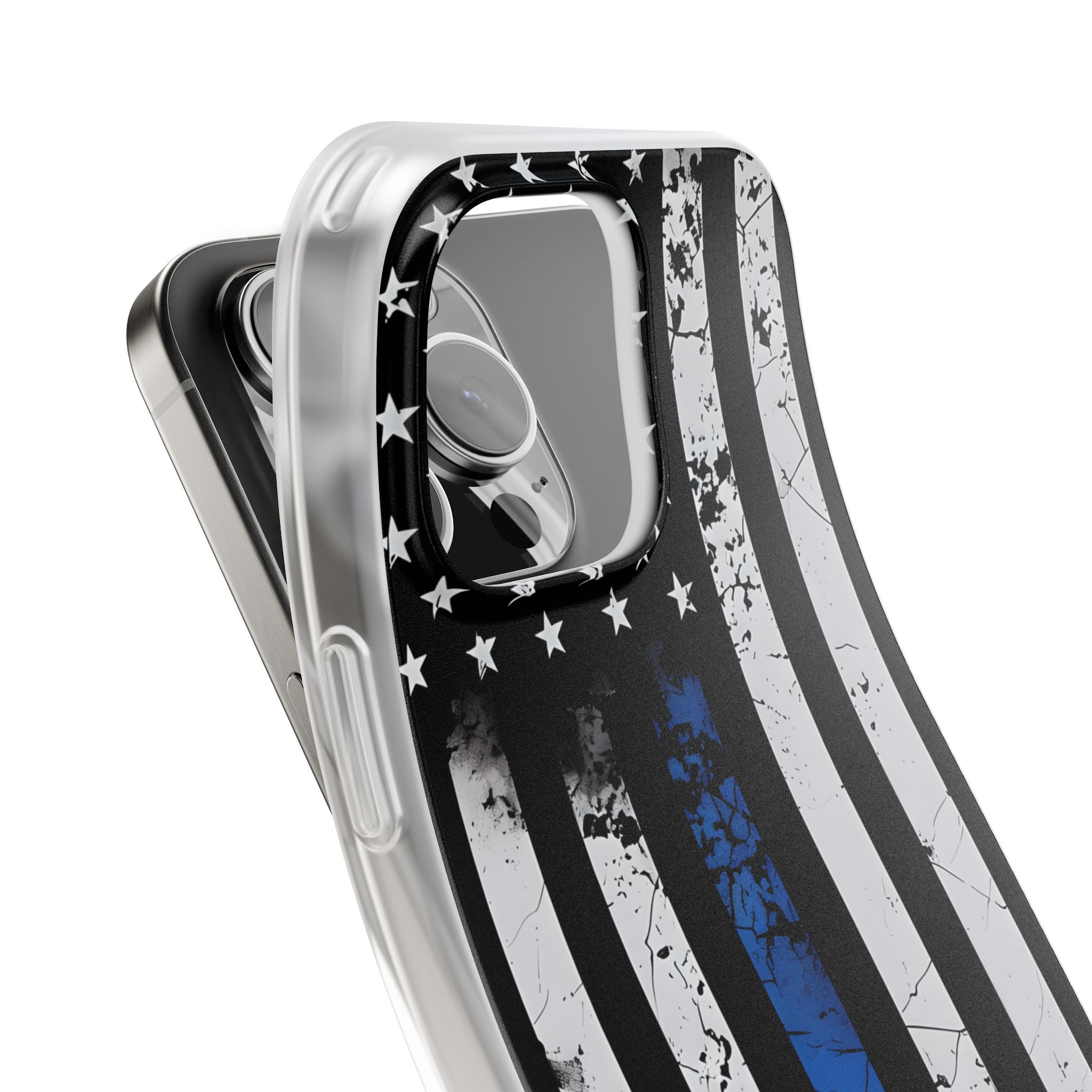 Blau gestreifte Flagge iPhone 16 Pro Max Case - Soft