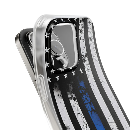 Blau gestreifte Flagge iPhone 16 Pro Max Case - Soft