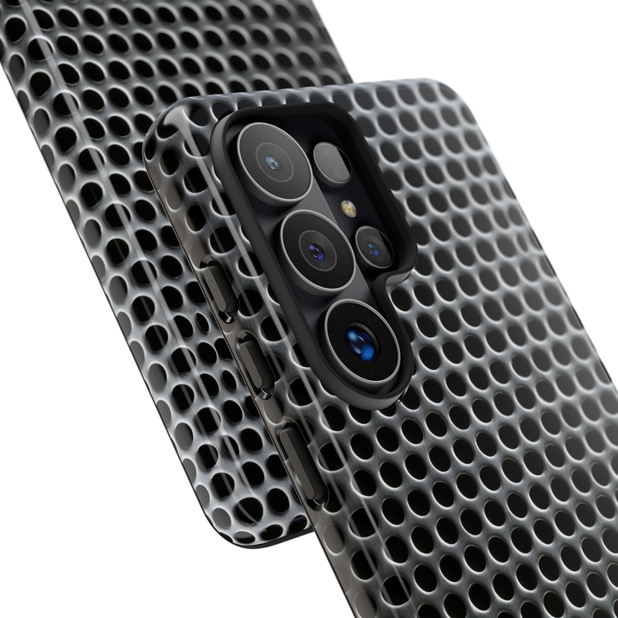 Silver Tough Phone Case for Samsung - Brutalist Steel Mesh