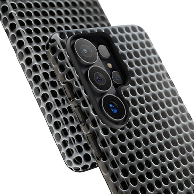 Silver Tough Phone Case for Samsung - Brutalist Steel Mesh