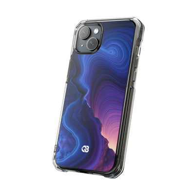 Radiant Strata · Clear Impact Magnetic Phone Case for iPhone · Blue