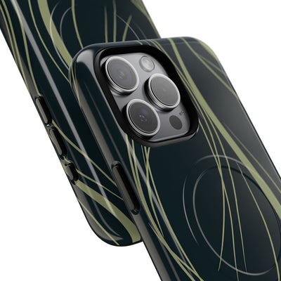 Green Tough 2.0 Magsafe Phone Case for iPhone - Obsidian Sage Flow