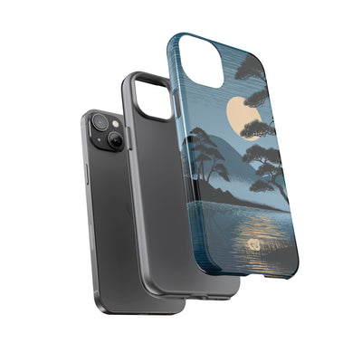 Blue Tough Phone Case for iPhone - Midnight Kyoto Pine