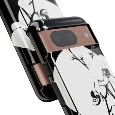 Black Tough Phone Case for Google Pixel - Lunar Orchid Grid