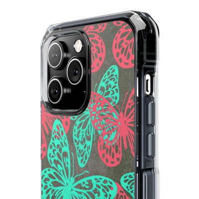 Electric Papillon · Clear Impact Magnetic Phone Case for iPhone · Pink