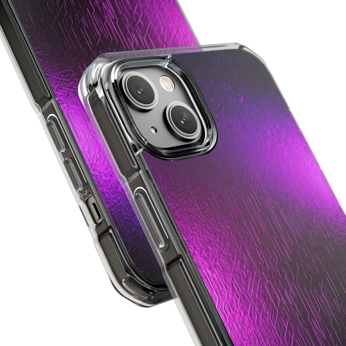 Violet Cyber Circuit · Clear Impact Magnetic Phone Case for iPhone · Purple