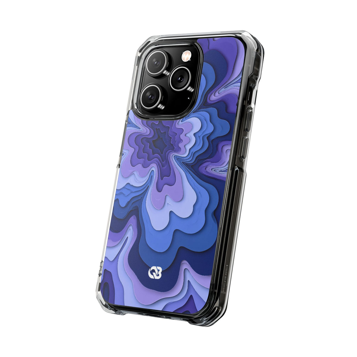 Periwinkle Strata Bloom · Clear Impact Magnetic Phone Case for iPhone · Purple