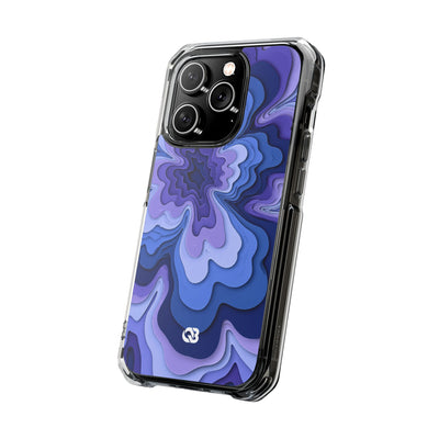 Periwinkle Strata Bloom · Clear Impact Magnetic Phone Case for iPhone · Purple