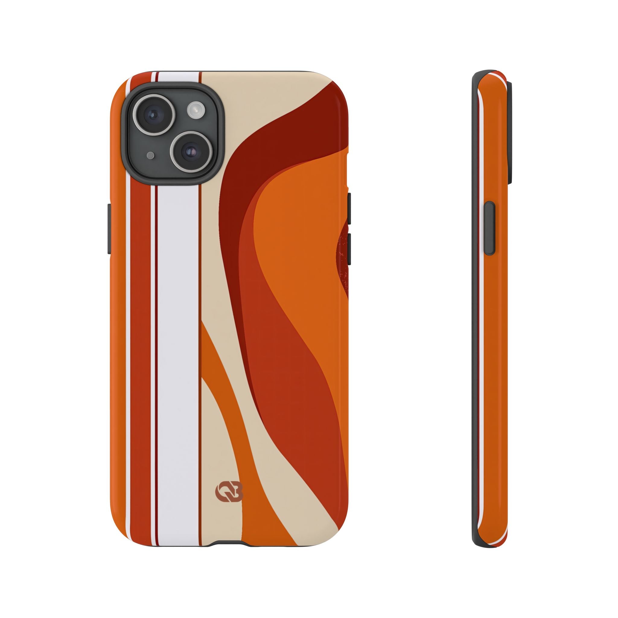 Orange Tough Phone Case for iPhone - Terracotta Metro Line