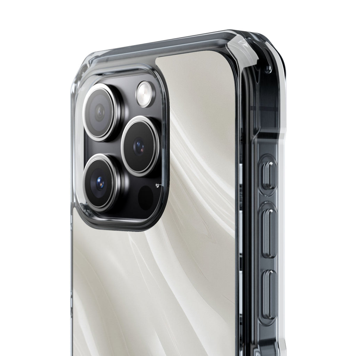 Liquid Enamel Fold · Clear Impact Magnetic Phone Case for iPhone ·  White