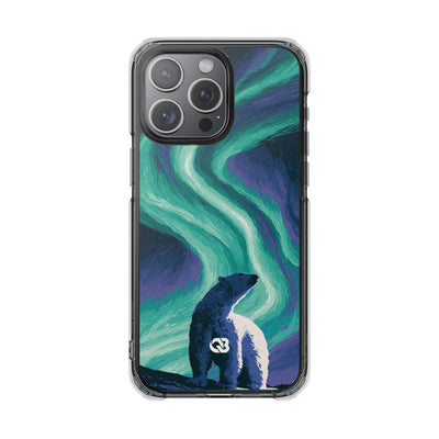 Arctic Aurora Bear · Clear Impact Magnetic Phone Case for iPhone · Teal