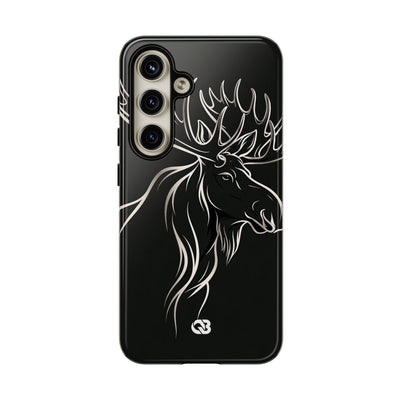 Nordic Moose Contour · Tough Phone Case for Samsung · Black