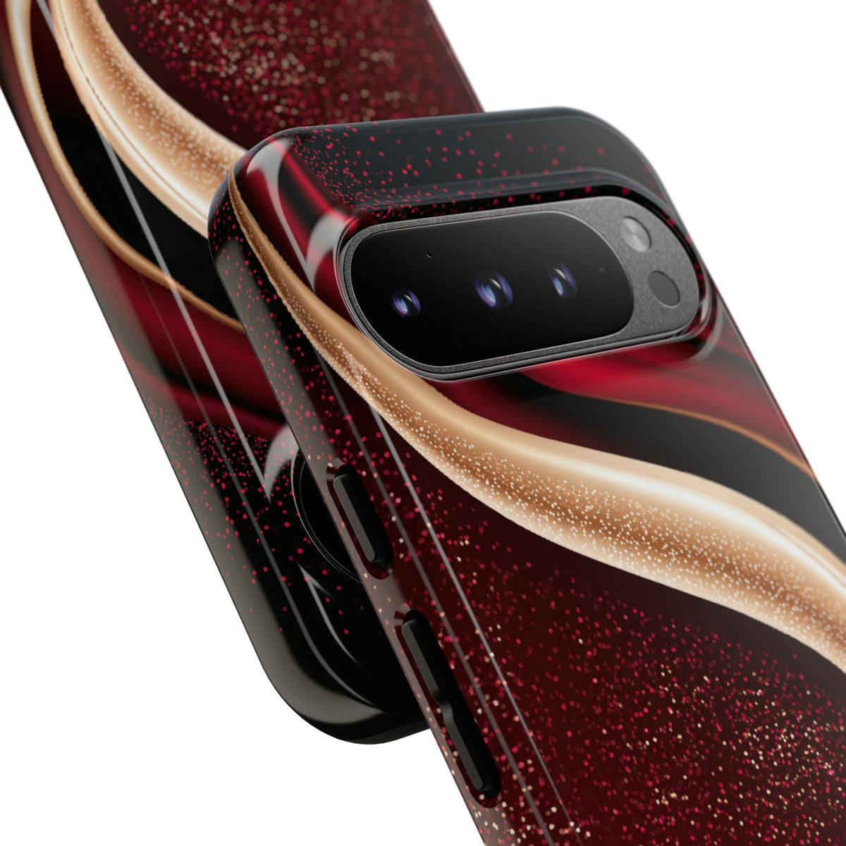 Gilded Crimson Flow · Tough Phone Case for Pixel ·  Red