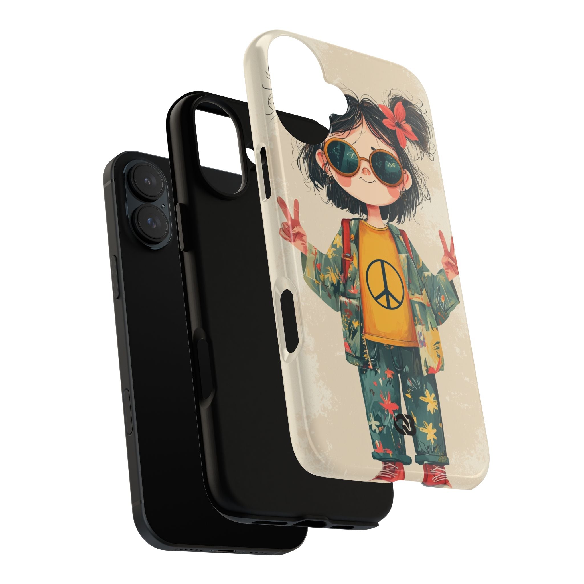 Retro Peace Girl · Tough Phone Case for iPhone