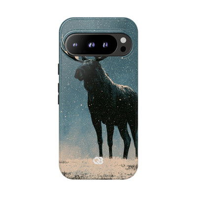Nordic Boreal Moose · Tough Phone Case for Pixel ·  Blue