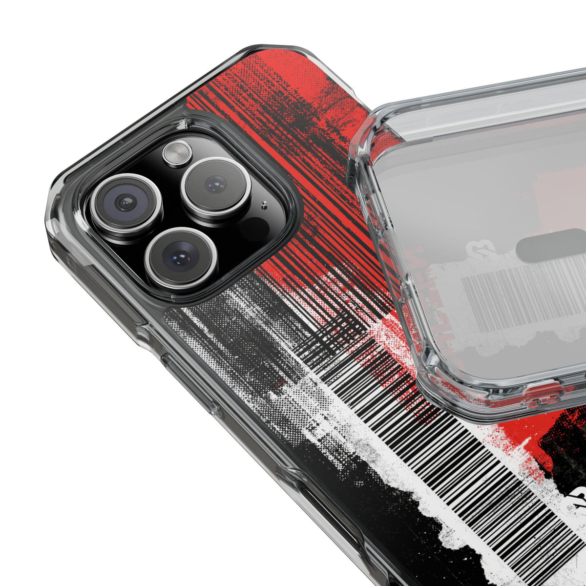 Distorted Barcode · Clear Impact Magnetic Phone Case for iPhone · Black