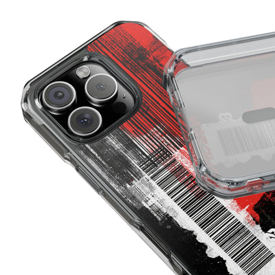 Distorted Barcode · Clear Impact Magnetic Phone Case for iPhone · Black